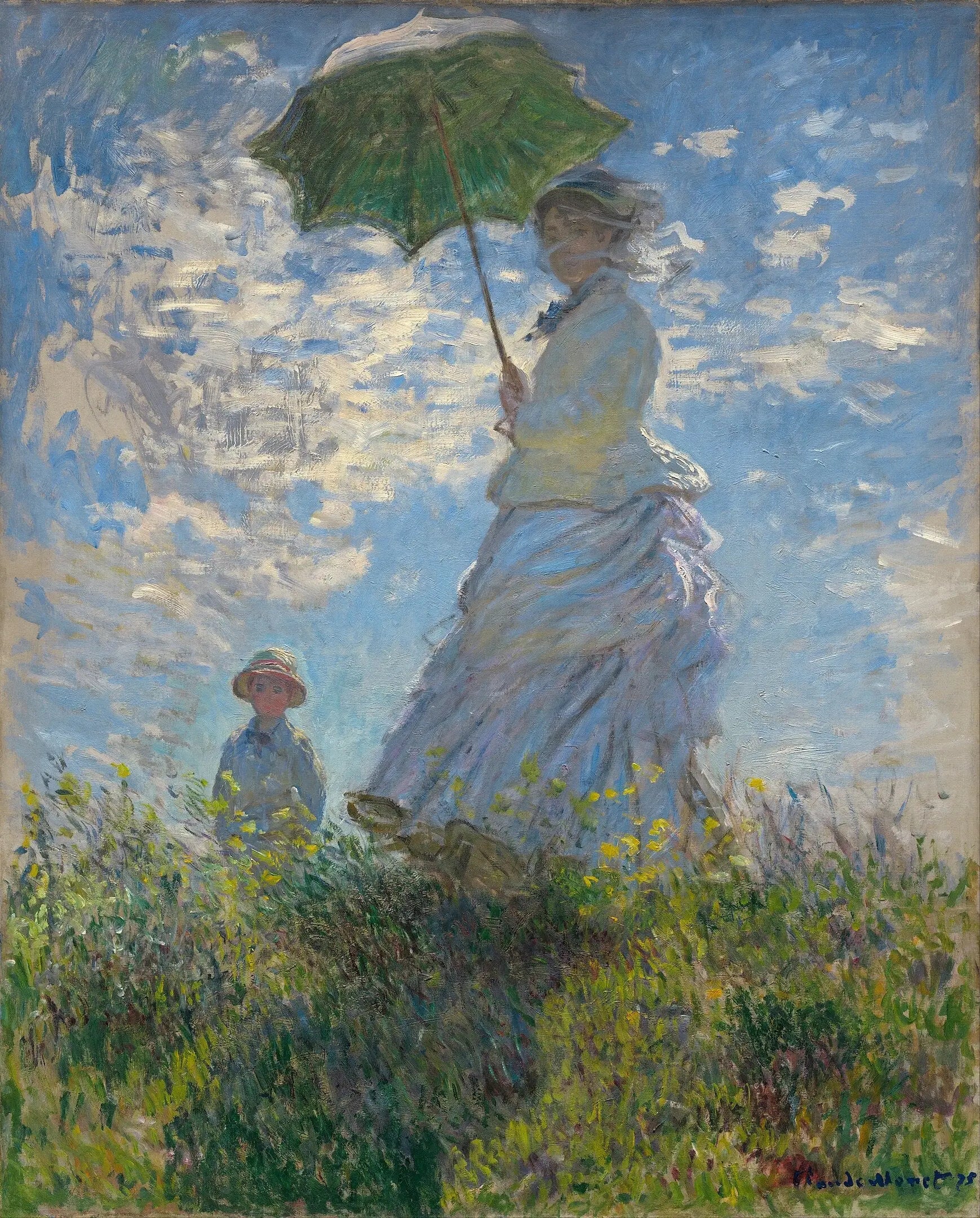 La Femme à l’ombrelle — Madame Monet et son fils (la promenade) - Claude Monet - Alpha Reproduction