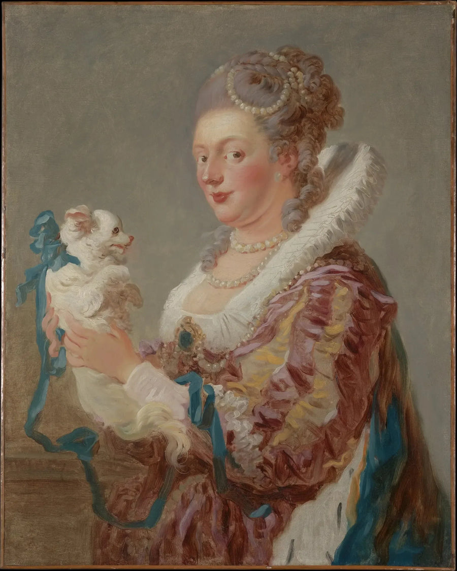 Nainen koiran kanssa - Jean-Honoré Fragonard