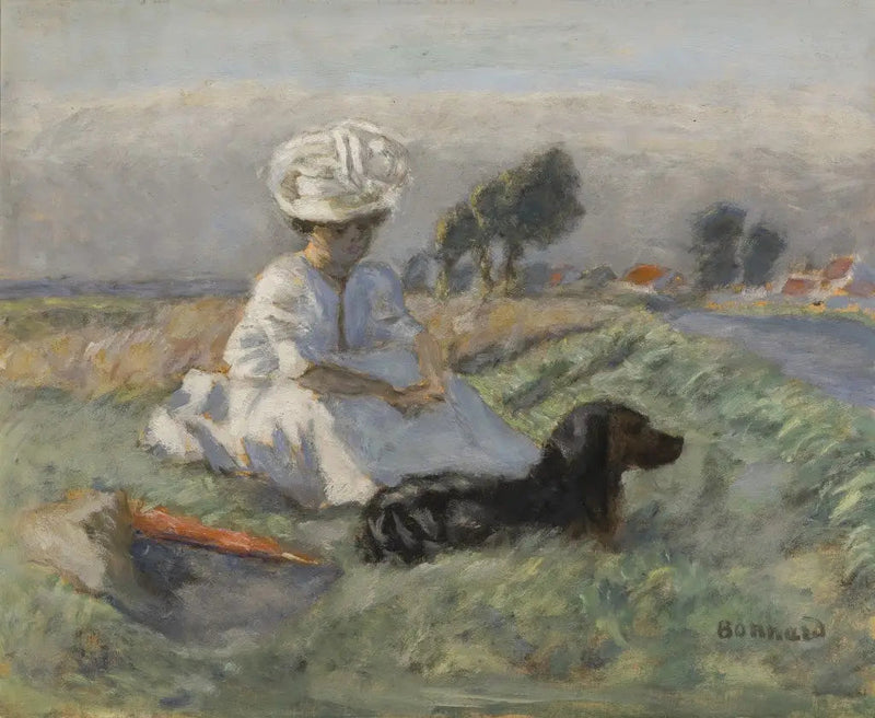Nainen koiran kanssa - Pierre Bonnard