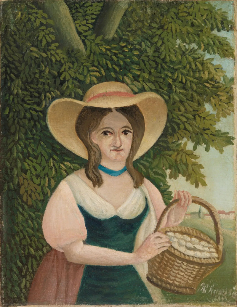 Nainen munakori kanssa - Henri Rousseau