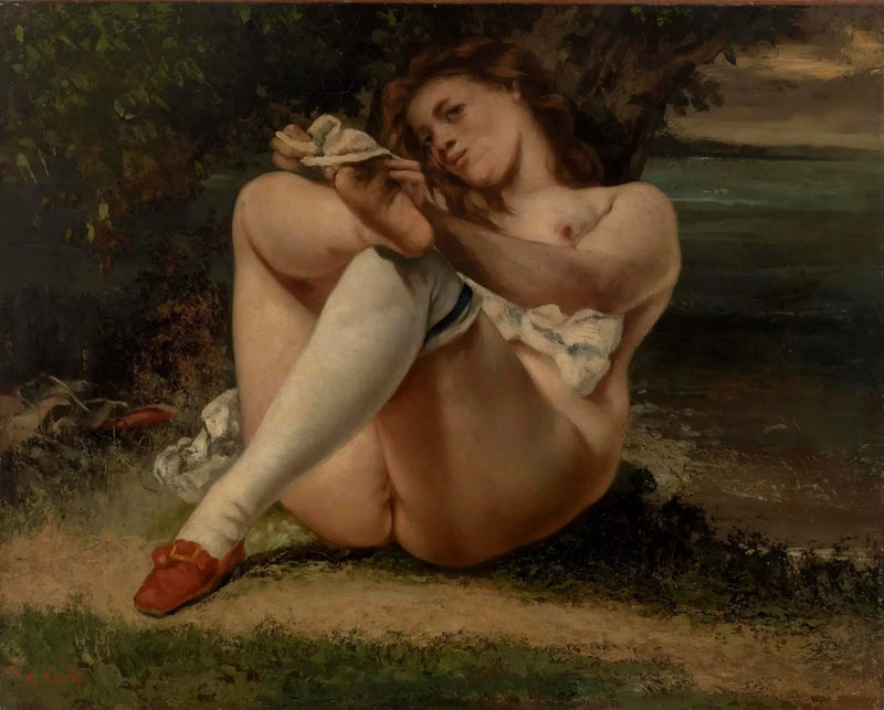 Nainen valkoisissa sukissa - Gustave Courbet
