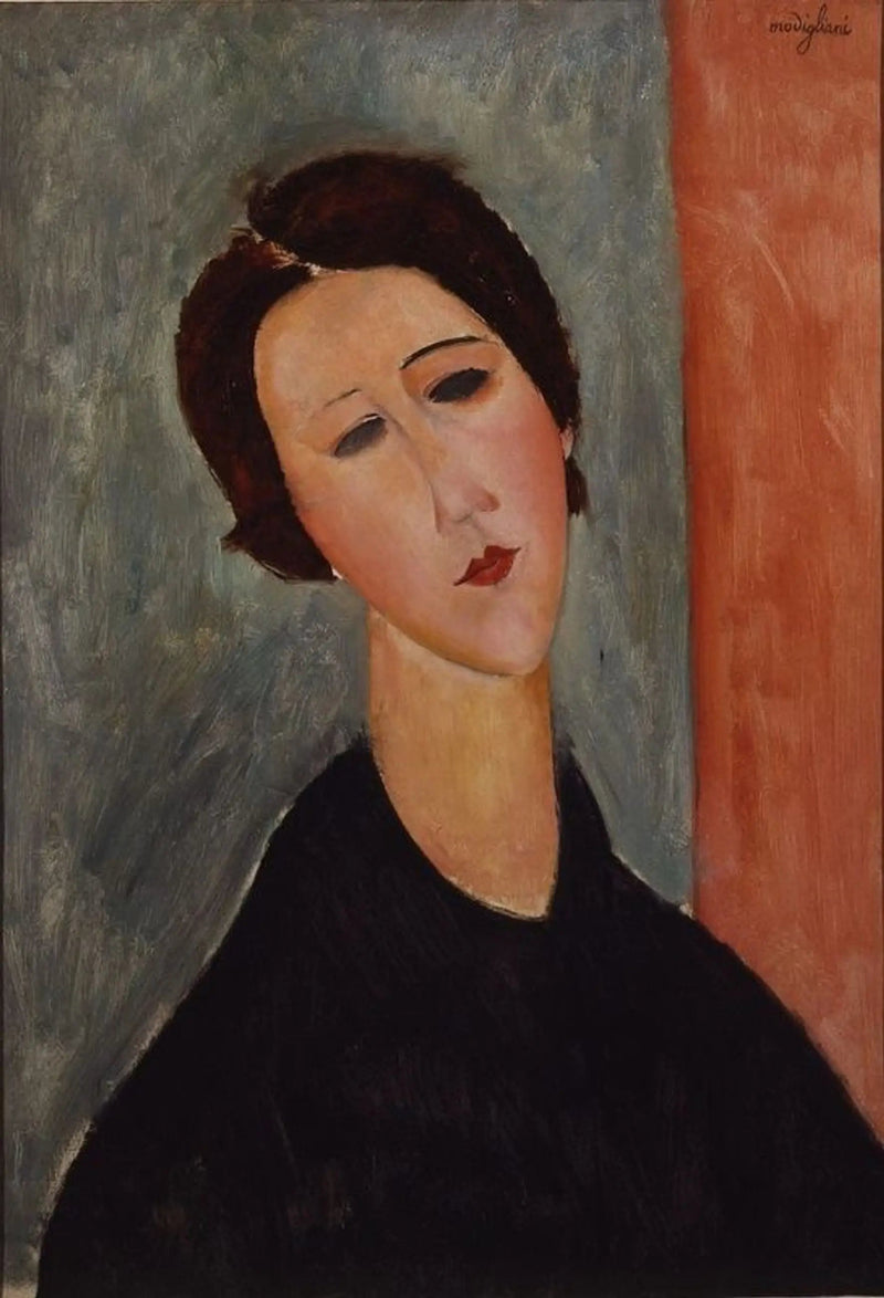 Tummatukkainen nainen - Amedeo Modigliani