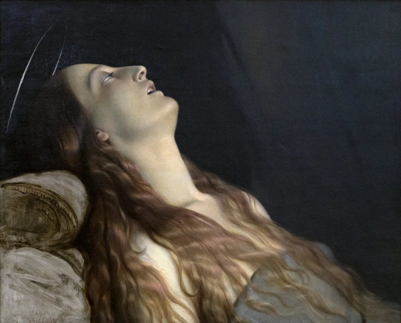 Taiteilijan vaimo, Louise Vernet, hänen kuolinvuoteellaan - Paul Delaroche
