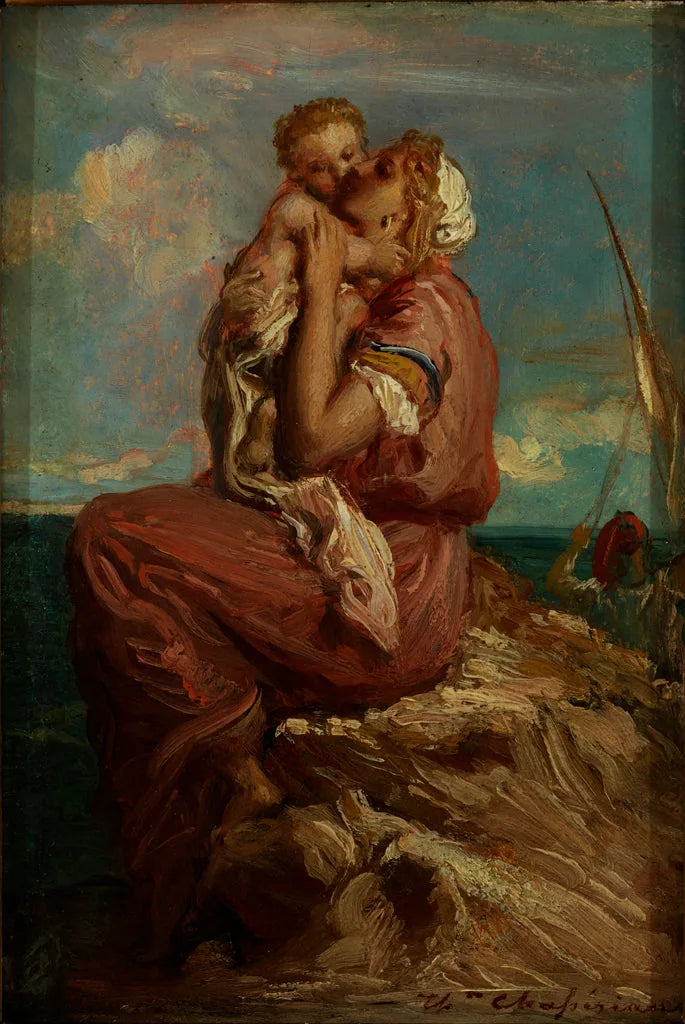 Mola di Gaetan kalastajan vaimo suutelee lastaan - Théodore Chassériau