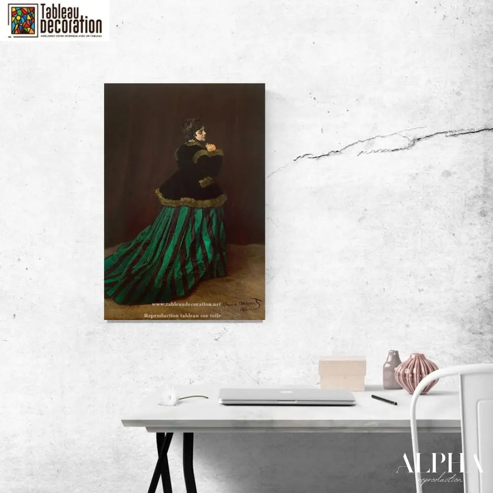 La Femme en robe verte - Claude Monet - Reproductions de tableaux et peintures haut de gamme