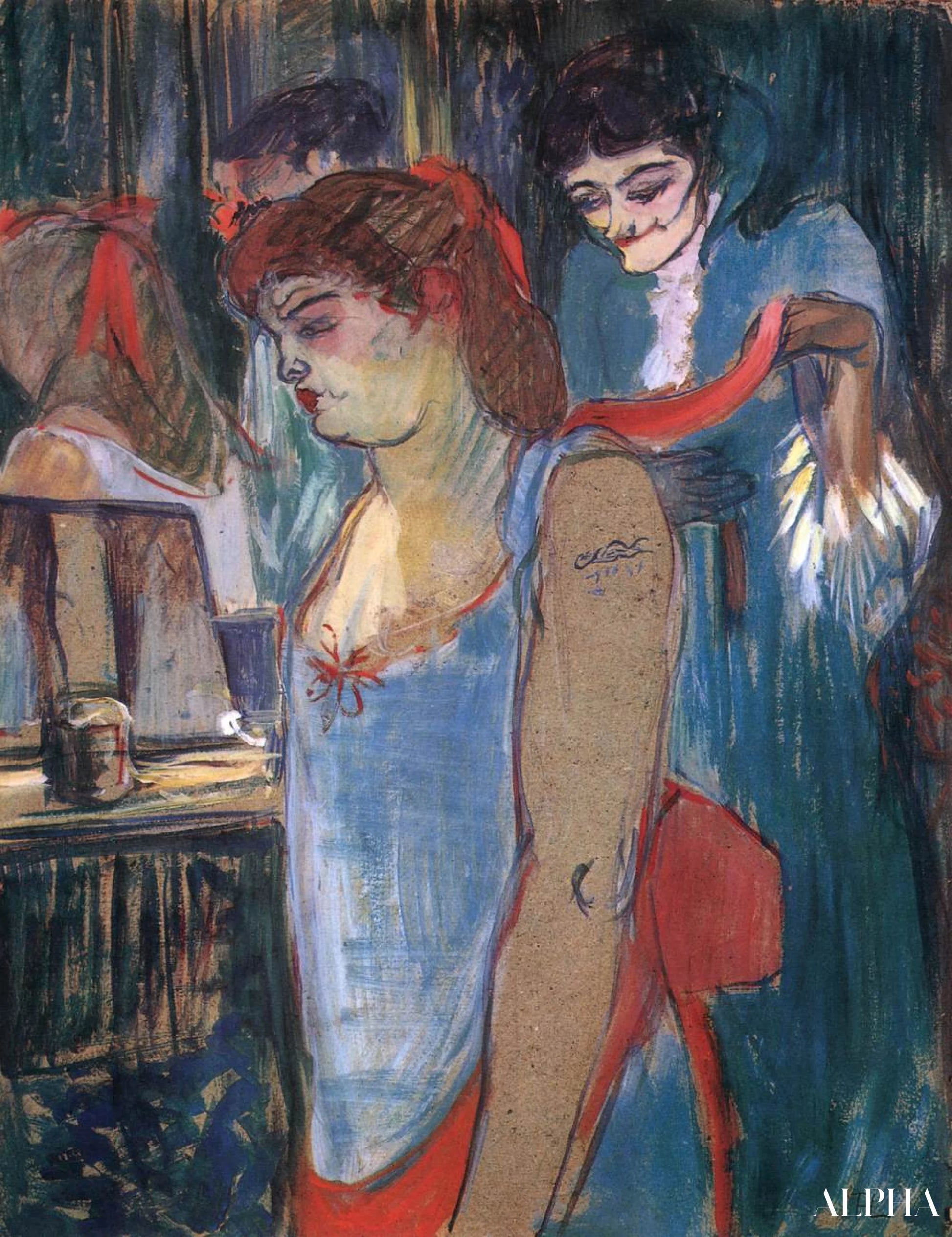 "Tatuoitu nainen tai wc - Toulouse Lautrec - Korkealaatuiset taulujen ja maalauksien reproduktiot"