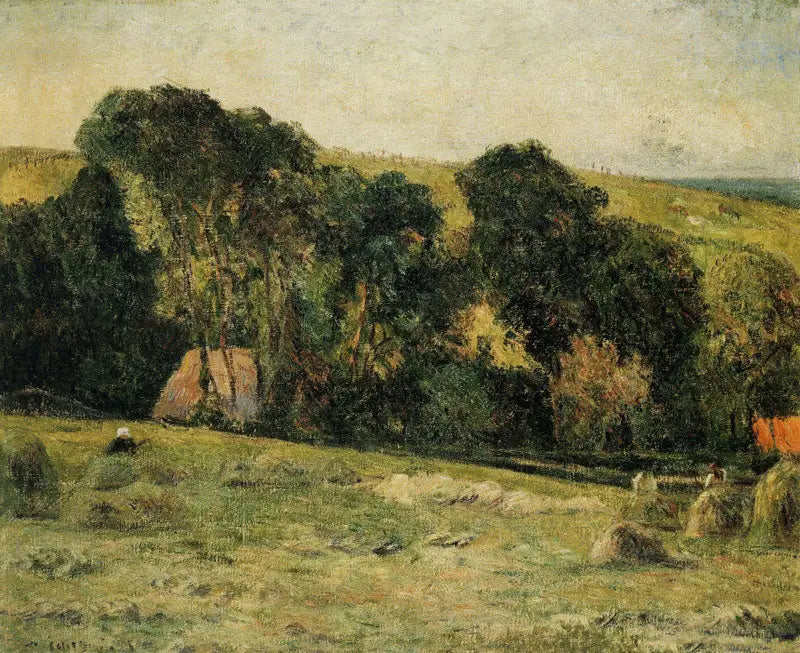 Heinänkorjuu Dieppen ympäristössä - Paul Gauguin