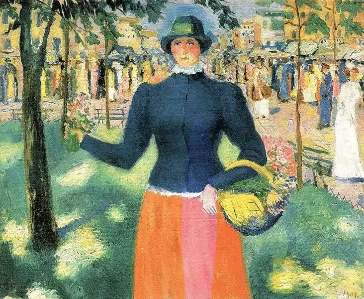 Tytär kukkien kanssa II - Kazimir Malevich