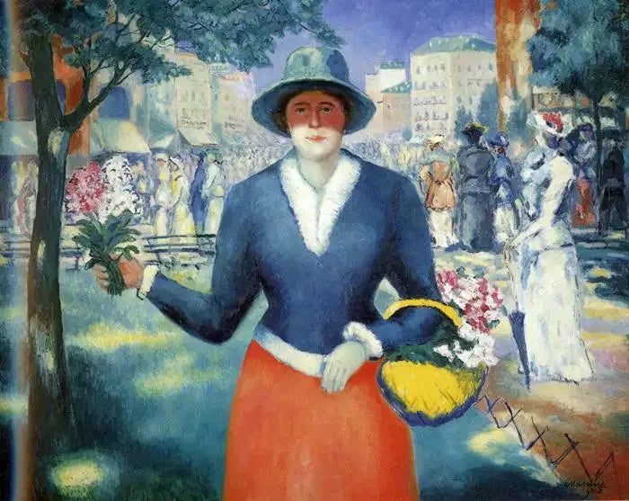 Tytär kukkien kanssa III - Kazimir Malevich