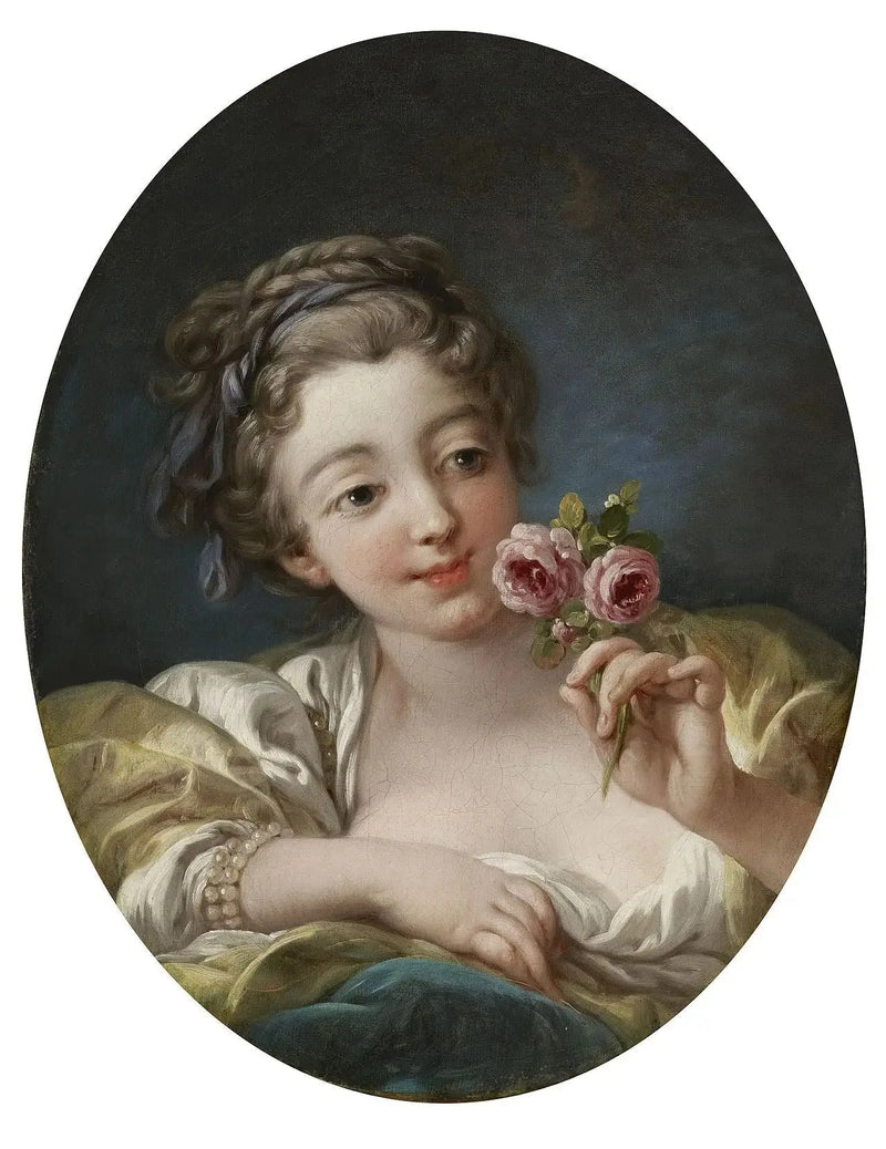 Ruusuja kantava tyttö - François Boucher