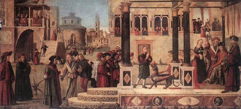 Keisari Gordianuksen tytär on karkotettu pyhän Triphunin toimesta - Vittore Carpaccio