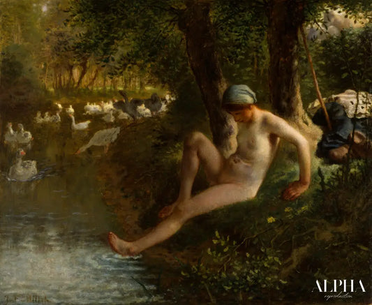 La fille de l'oie - Jean-François Millet - Reproductions de tableaux et peintures haut de gamme