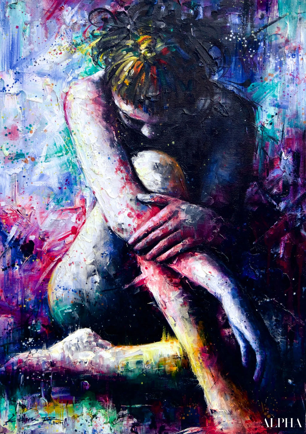 The Purple Girl - Kesorn | 50 x 70 cm Reproductions de tableaux à la peinture à l’huile