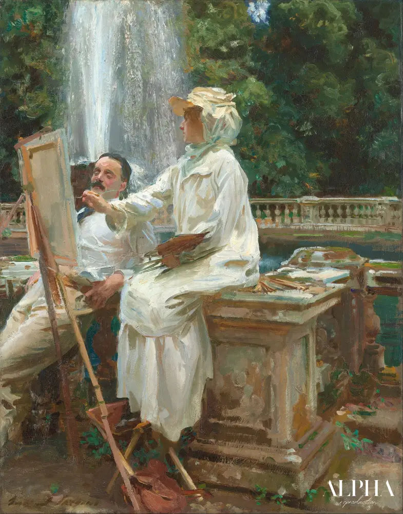 La fountain, Villa Torlonia, Frascati, Italie - John Singer Sargent - Reproductions de tableaux et peintures haut de gamme