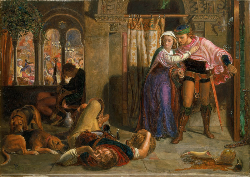 Madeline ja Porphyron pakomatka juhlien yhteydessä vallitsevan humalan aikana (Pyhän Agneksen aatto) - William Holman Hunt