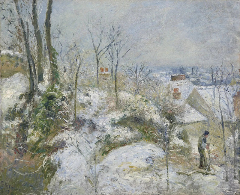 La Garenne, Saint-Denisin ranta Pontoisessa, lumiefekti - Camille Pissarro