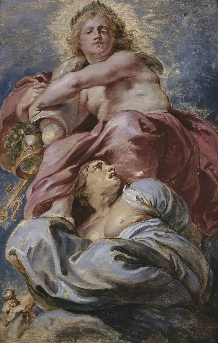 Jacques I:n anteliaisuus voittoisena ahneutta vastaan - Peter Paul Rubens