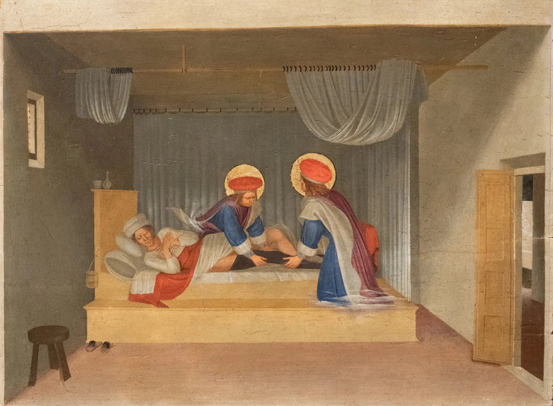 Justinianuksen parantuminen pyhien Cosmen ja Damianuksen toimesta - Fra Angelico