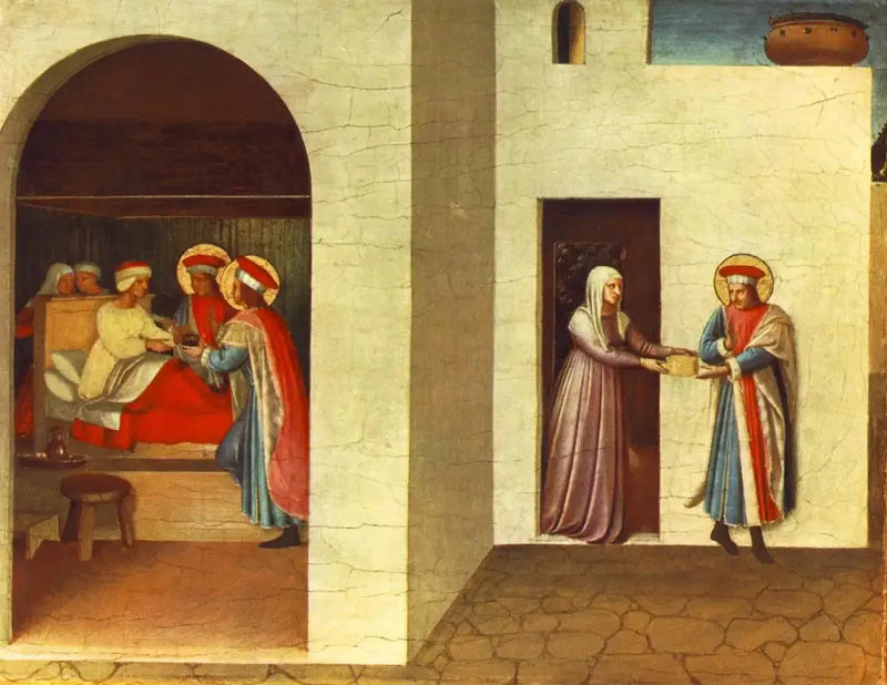 Palladian parantuminen pyhimyksiltä Kome ja Damian - Fra Angelico