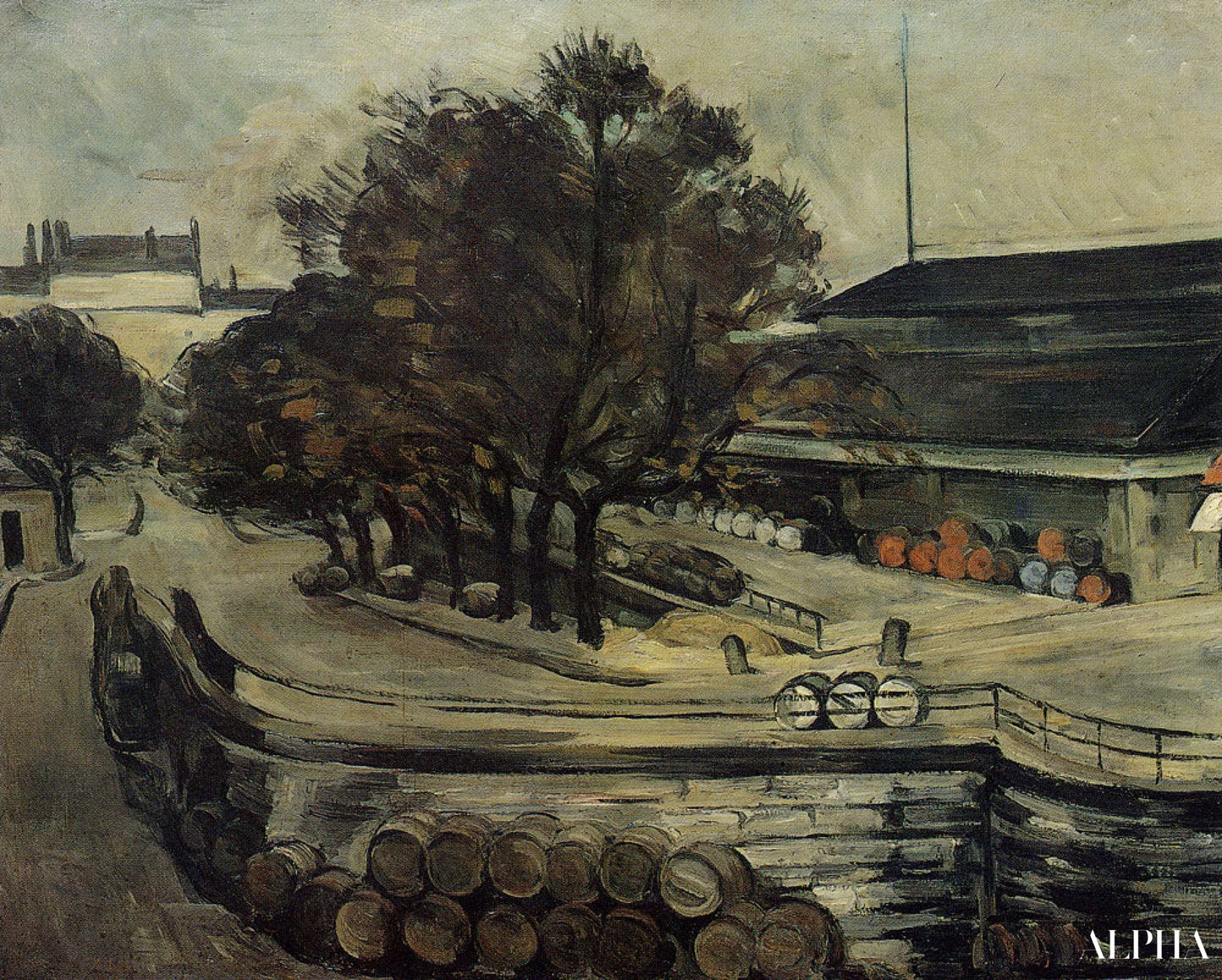 La Halle aux Vins, näkymä rue de Jussieu - Paul Cézanne - Taulujen ja korkealaatuisten maalauksien reproduktiot