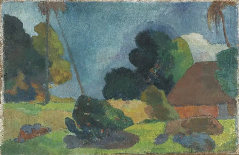 Palmuilla oleva hütte - Paul Gauguin