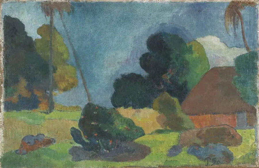 Palmuilla oleva hütte - Paul Gauguin
