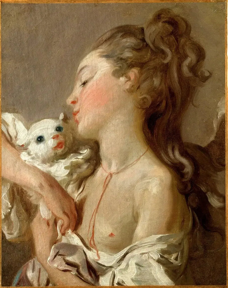 Nuori tyttö kissan kanssa - Jean-Honoré Fragonard