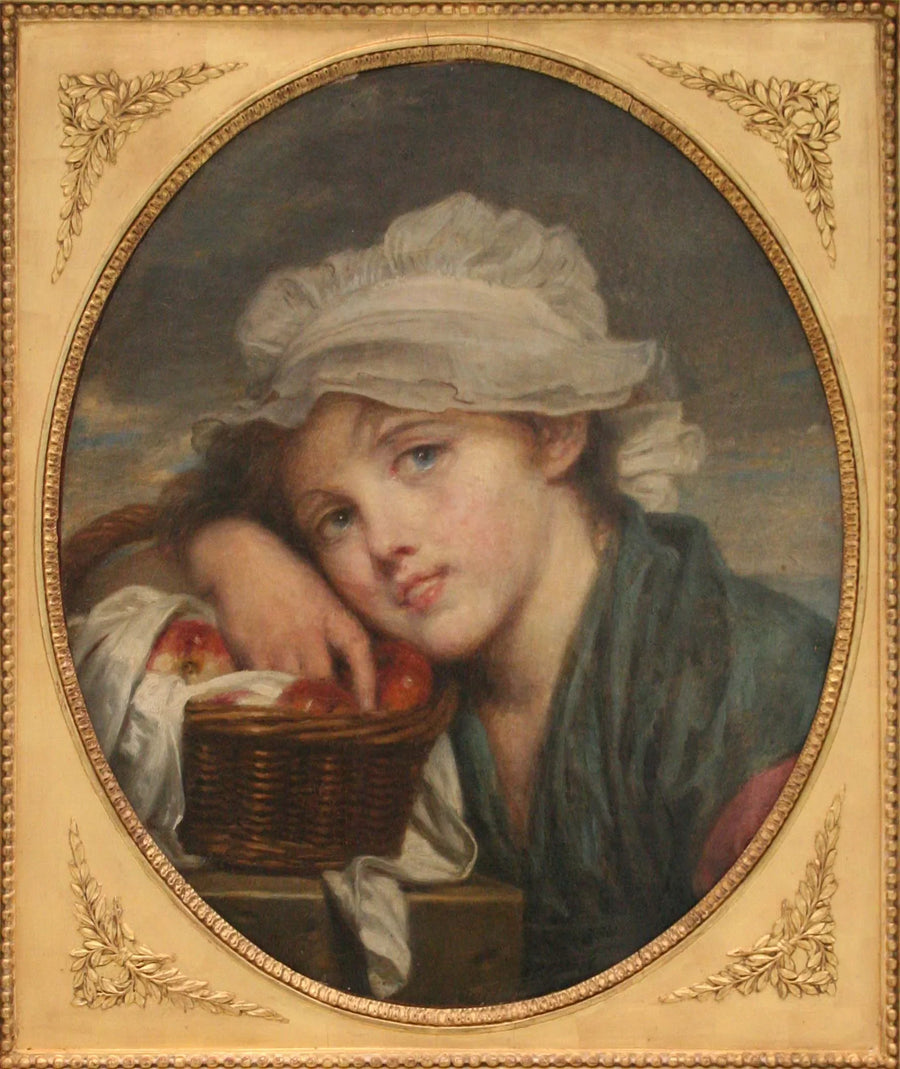 Nuori tyttö korissa - Jean-Baptiste Greuze