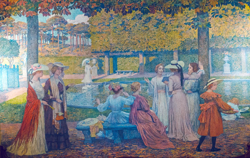 Lukeminen puistossa - Théodore van Rysselberghe
