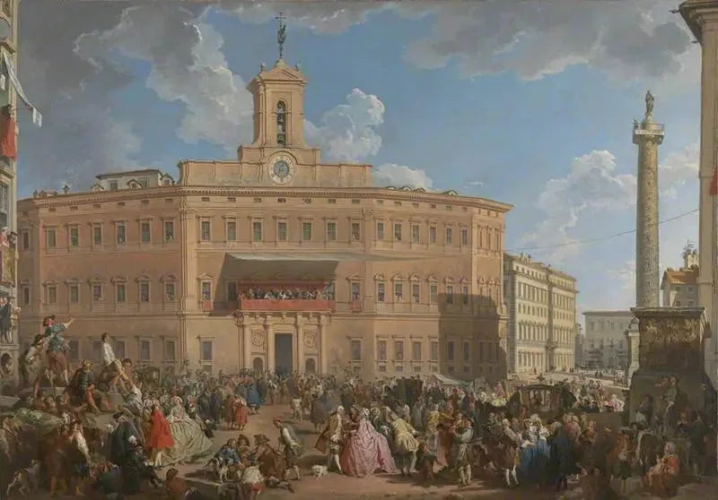 La Loterie Piazza di Montecitorio - Giovanni Paolo Panini