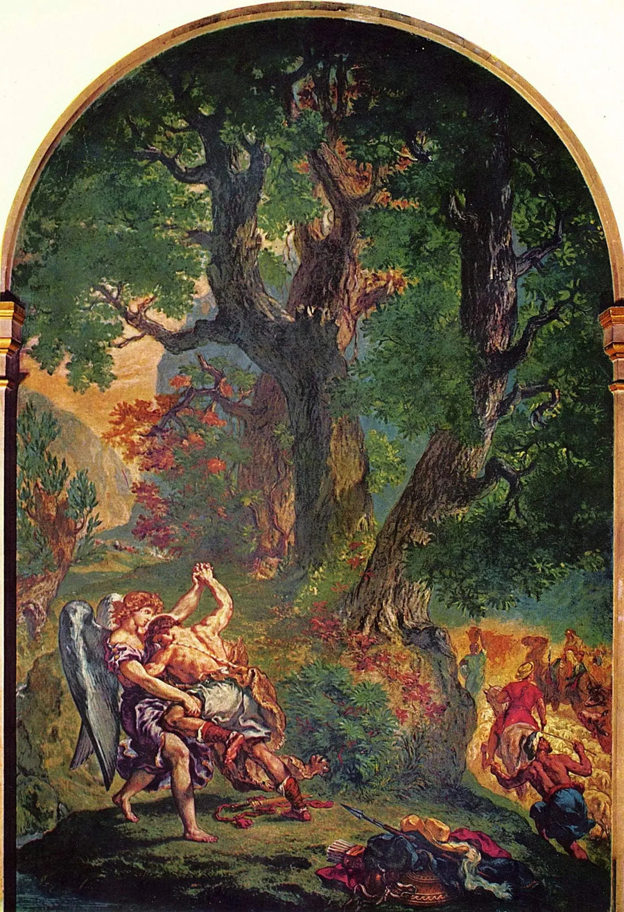 Jaakobin taistelu enkelin kanssa - Eugène Delacroix