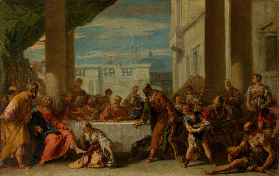La Madeleine oimii Kristuksen jalkoja. - Sebastiano Ricci