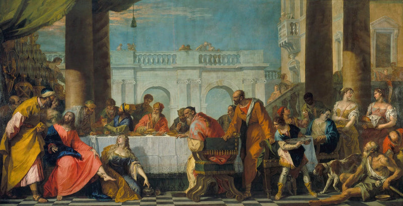 La Madeleine kyyneliä Kristuksen jalkojen juuressa - Sebastiano Ricci