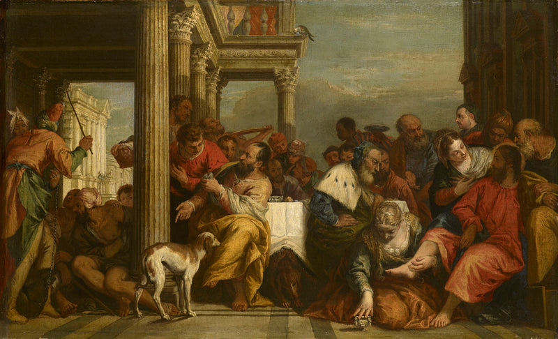 La Madeleine kyyneliä Kristuksen jalkojen juuressa - Sebastiano Ricci