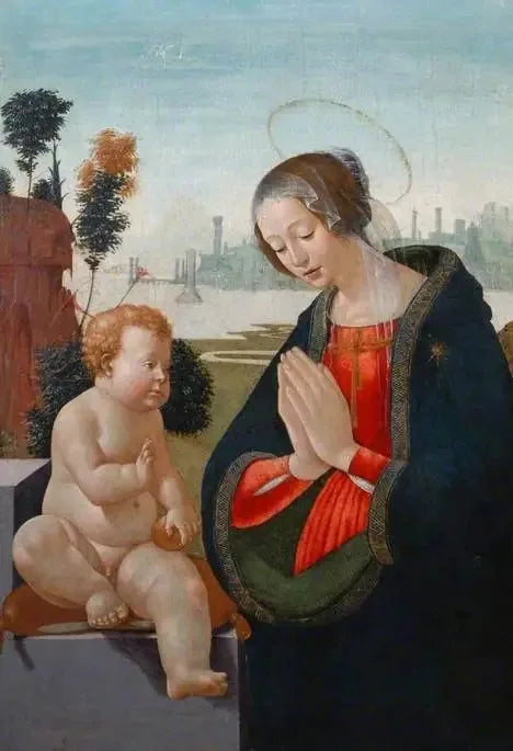 Madonna rukoilemassa Lapsen puolesta - Domenico Ghirlandaio