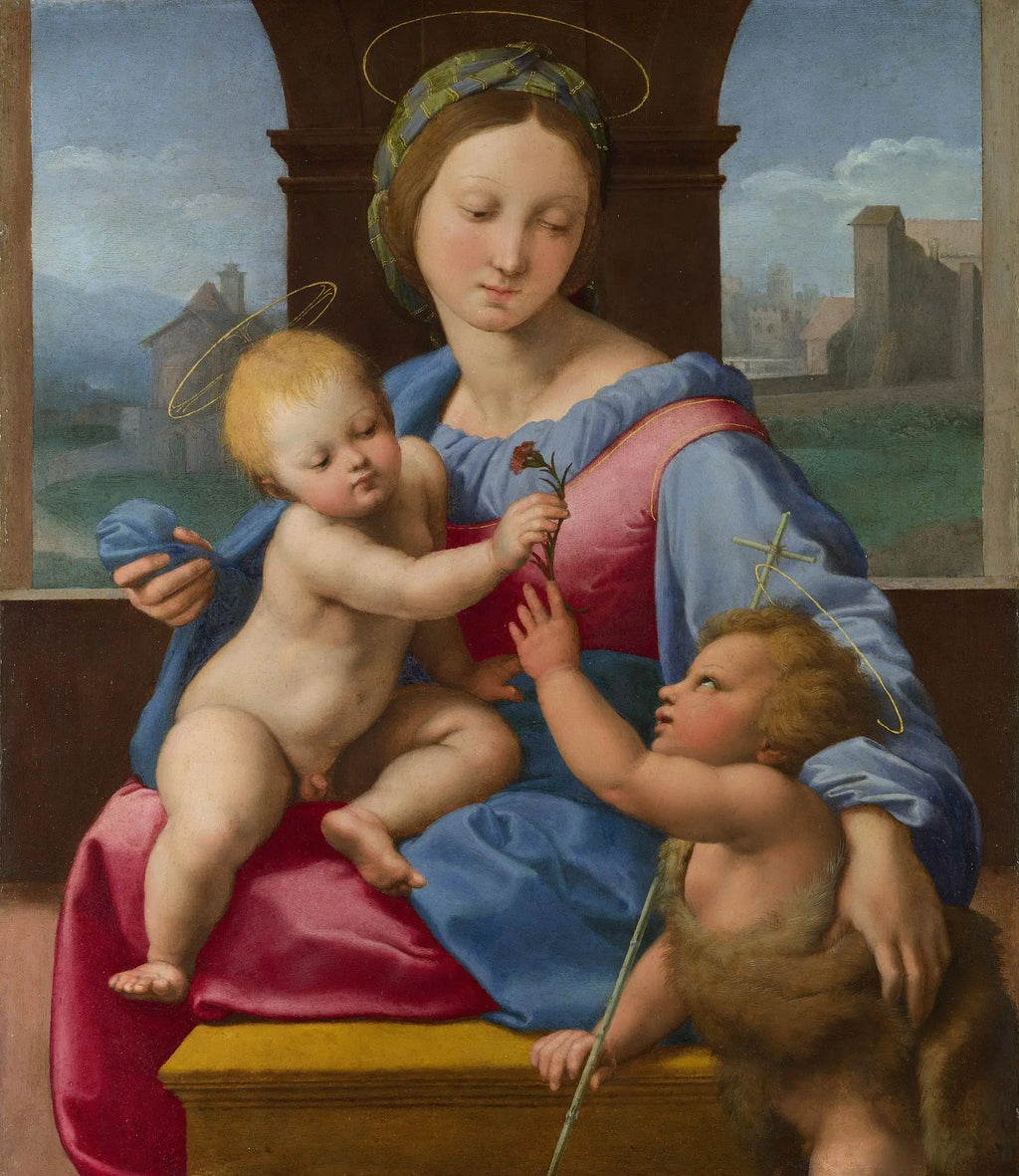 Reproduction du tableau « La Madone Aldobrandini - Raphaël Sanzio » par Alpha Reproduction en peinture à l’huile