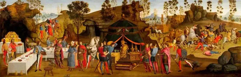 Aleksanteri Suuren suuruus (Alexandran historian kohtaus) - Domenico Ghirlandaio