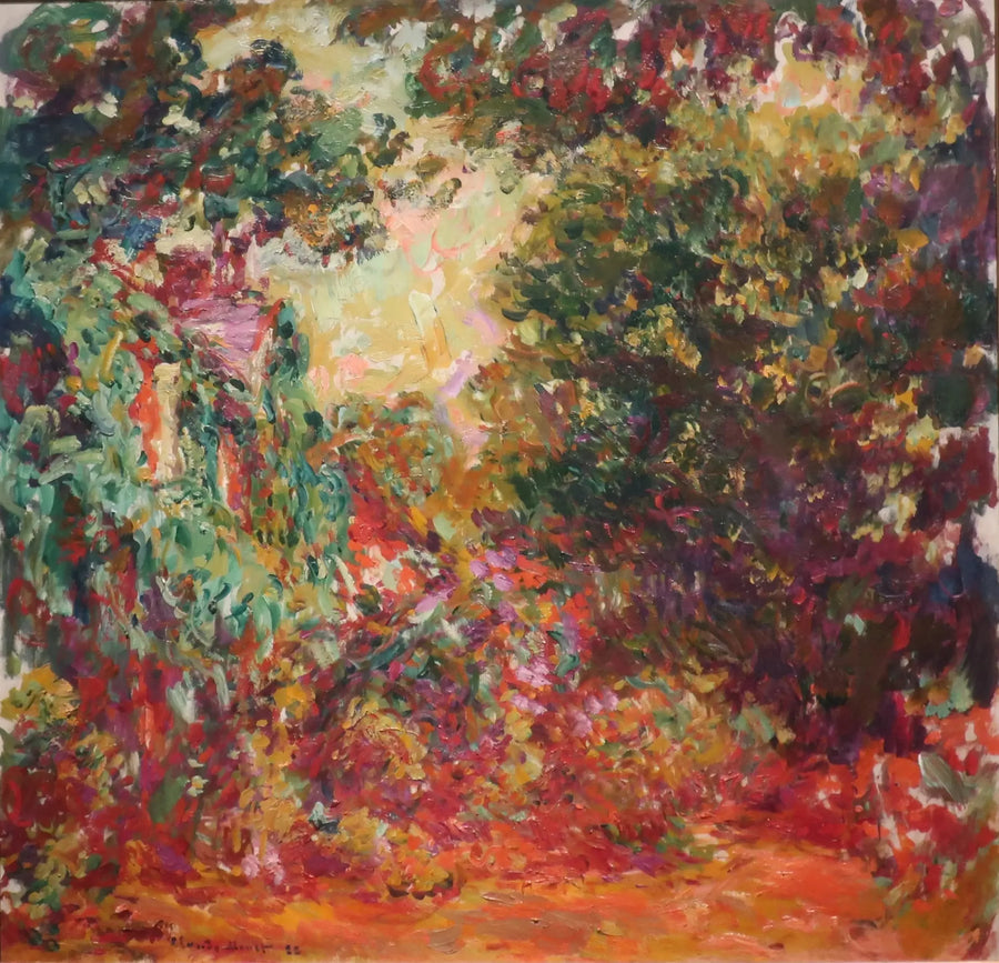 Taiteilijan talo ruusupuutarhasta nähtynä - Claude Monet