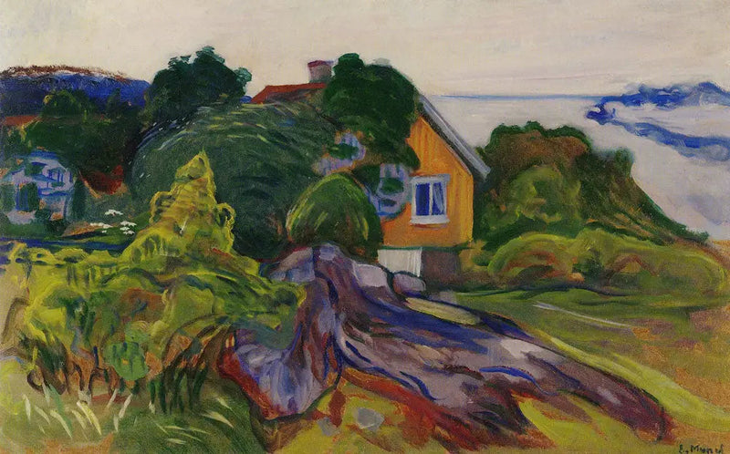 Fjordin vieressä oleva talo - Edvard Munch
