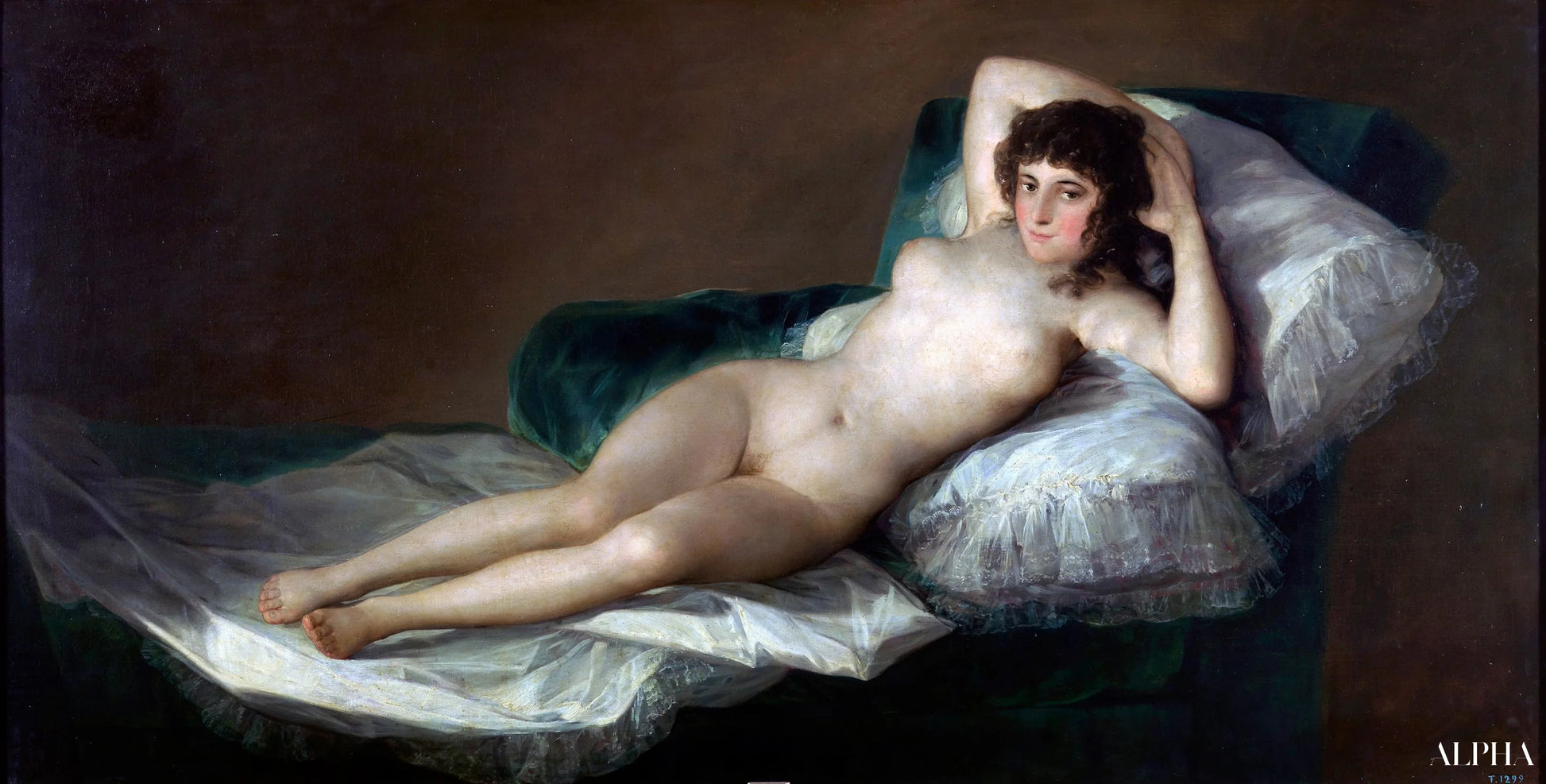 Reproduction du tableau « La Maja nue - Francisco de Goya » par Alpha Reproduction en peinture à l’huile