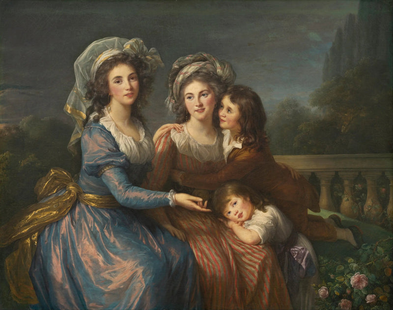 Marquise de Pezay ja Marquise de Rougé heidän poikiensa Alexis ja Adrien kanssa - Élisabeth Vigeé Le Brun