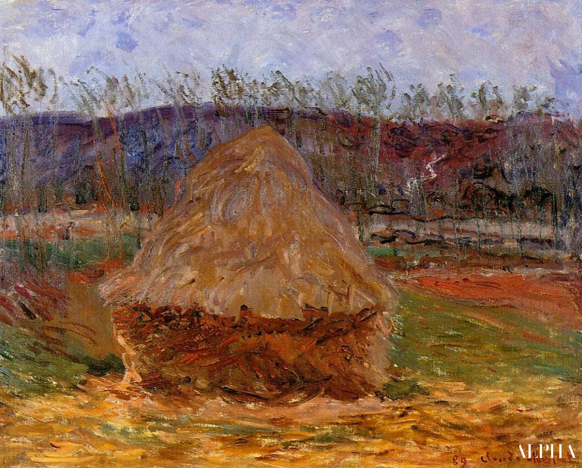 La Meule à Giverny - Claude Monet - Korkealaatuiset taulujen ja maalauksien reproduktiot