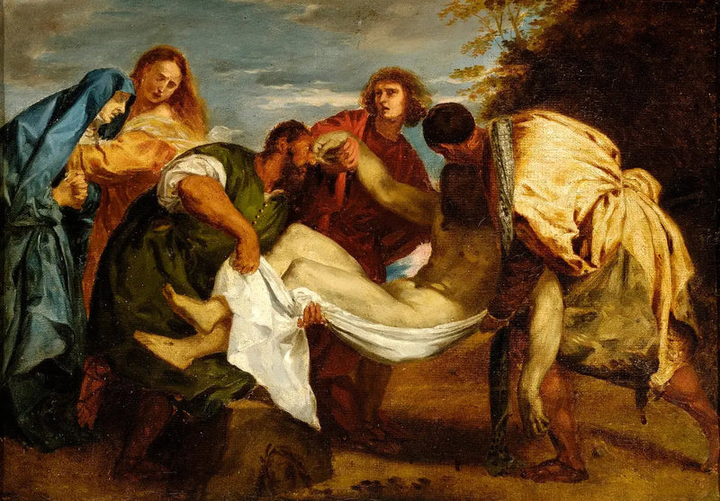 Hautaaminen Titienin mukaan - Eugène Delacroix