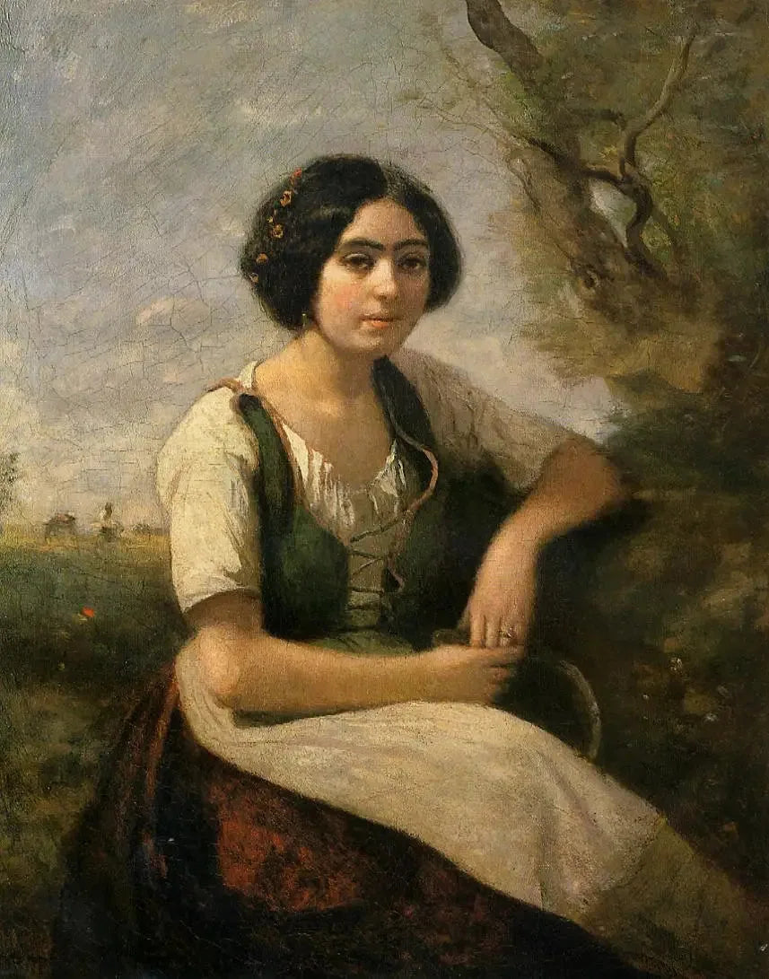 Leikkuukone sirpillä - Jean-Baptiste Camille Corot