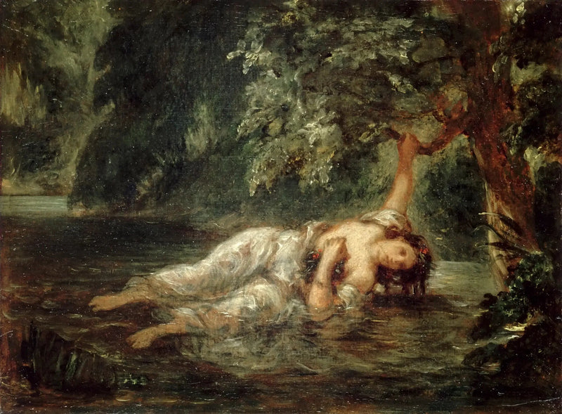 Ofelian kuolema - Eugène Delacroix