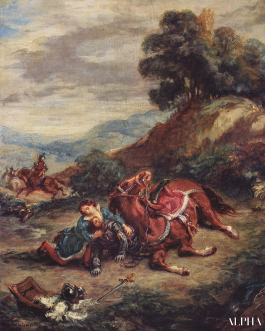 La mort de Lara I - Eugène Delacroix - Reproductions de tableaux et peintures haut de gamme