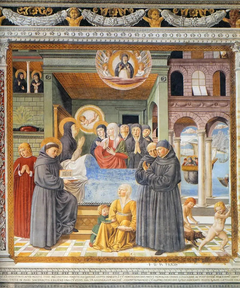 Pyhän Monikan kuolema (kohtaus 13, eteläsivu) - Benozzo Gozzoli