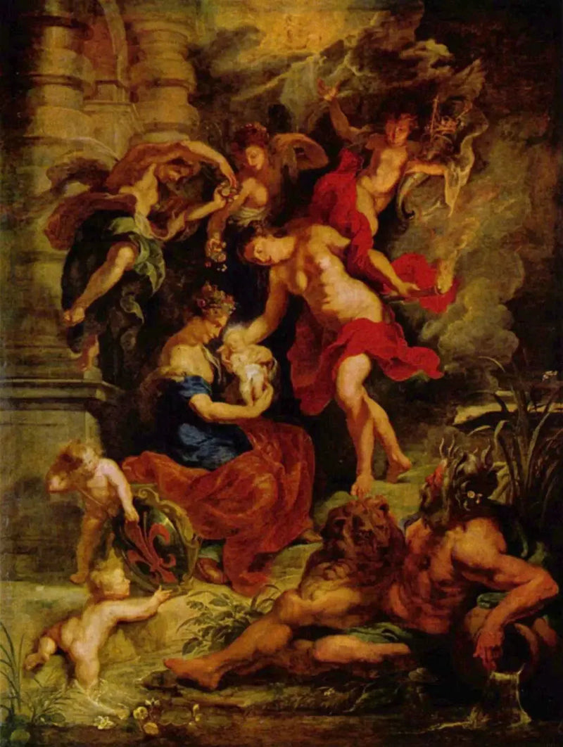 Marie de Médicis'n syntymä 26. huhtikuuta 1573 Firenzessä - Peter Paul Rubens