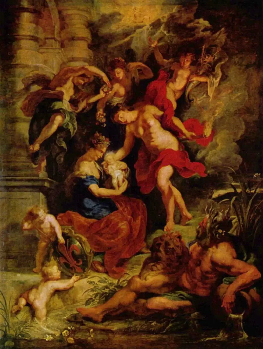 Marie de Médicis'n syntymä 26. huhtikuuta 1573 Firenzessä - Peter Paul Rubens