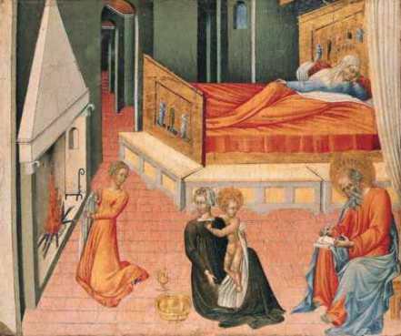 Pyhän Johanneksen syntymä: Predellan paneeli - Giovanni di Paolo